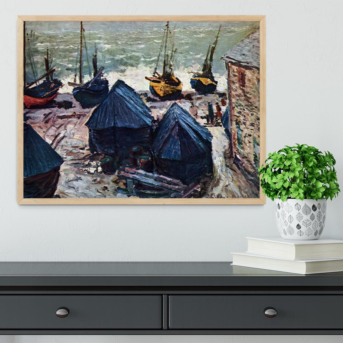 The Boats by Monet Framed Print - Canvas Art Rocks - 4