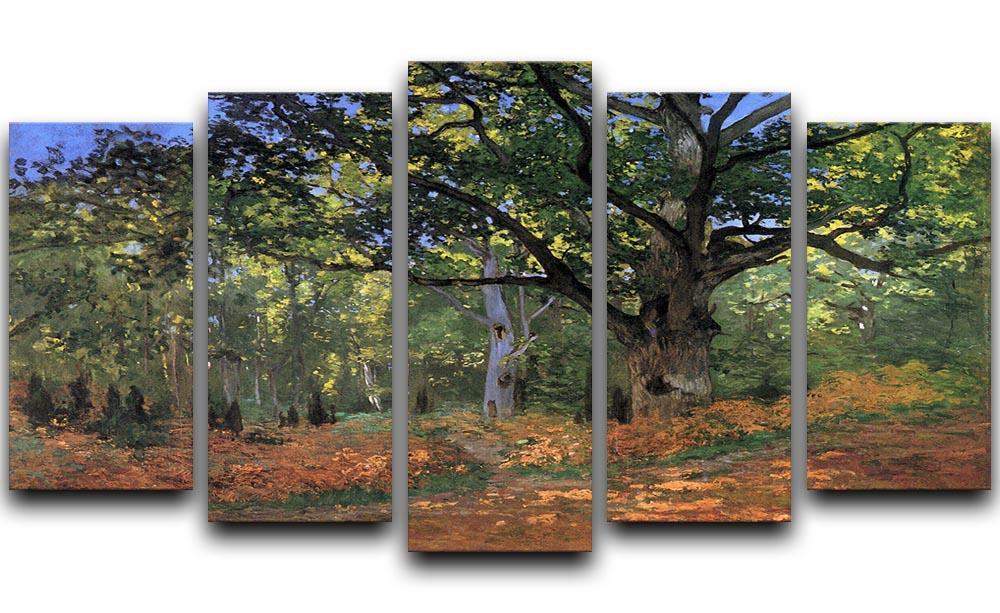 The Bodmer oak Fontainbleau forest by Monet 5 Split Panel Canvas  - Canvas Art Rocks - 1
