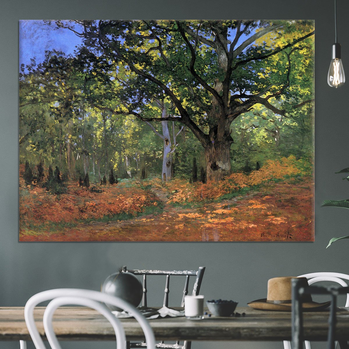 The Bodmer oak Fontainbleau forest by Monet Canvas Print or Poster