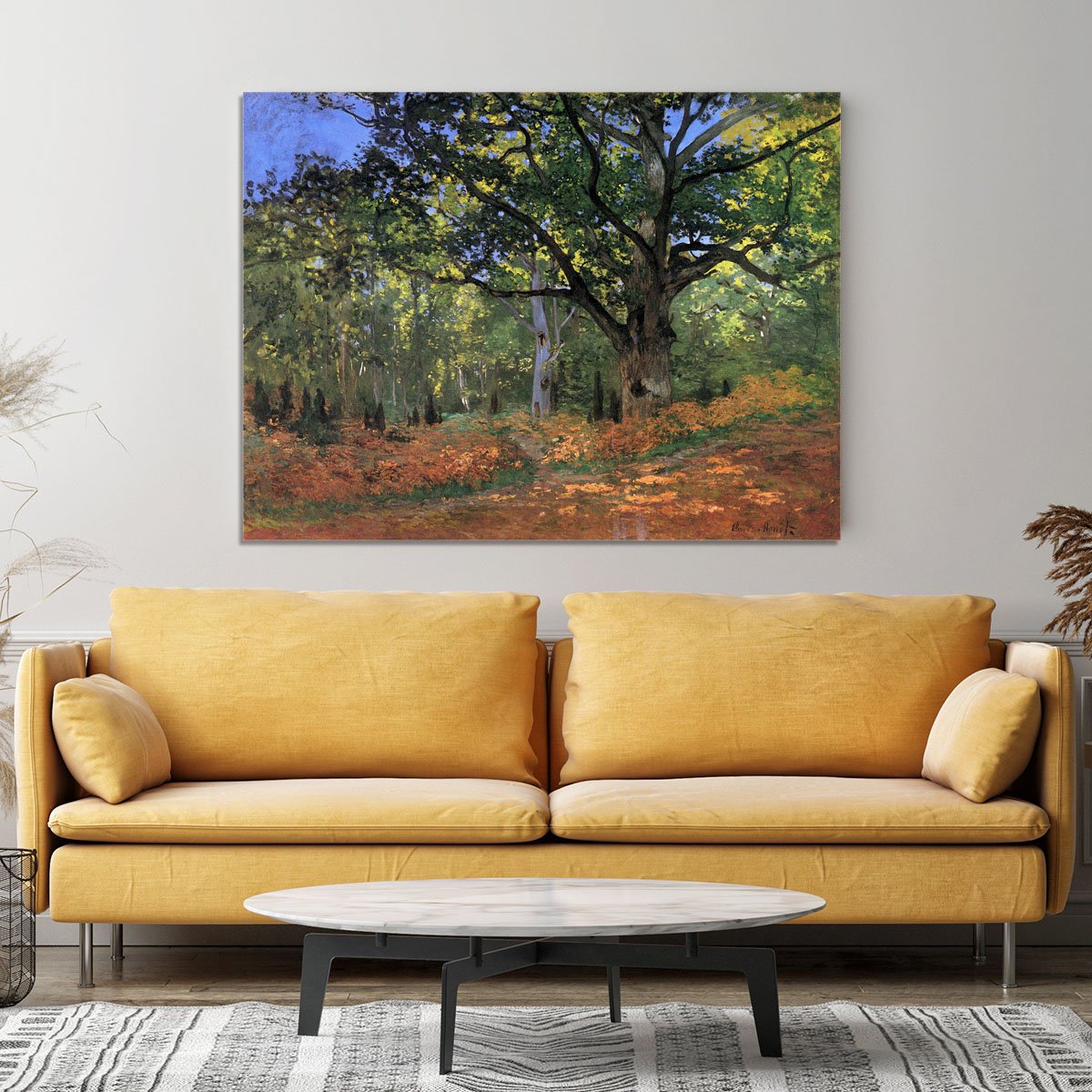 The Bodmer oak Fontainbleau forest by Monet Canvas Print or Poster
