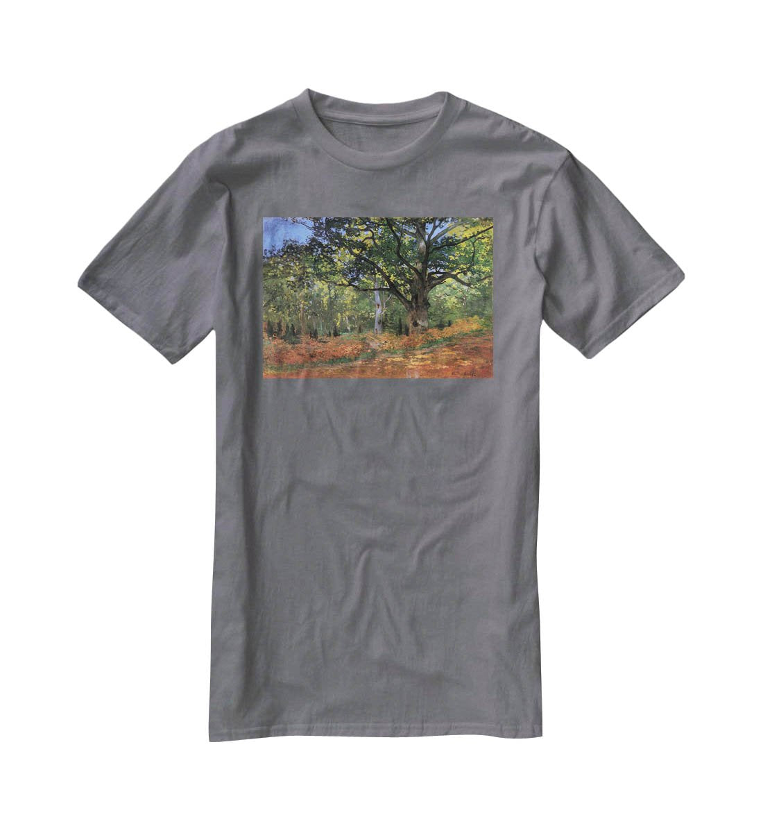 The Bodmer oak Fontainbleau forest by Monet T-Shirt - Canvas Art Rocks - 3