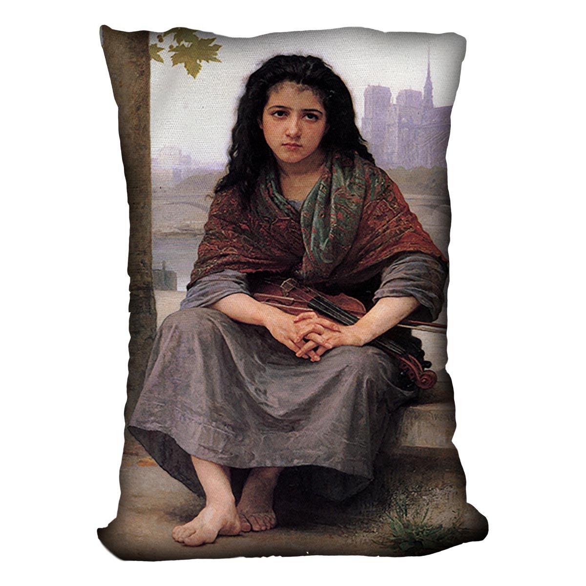 The Bohemian By Bouguereau Throw Pillow
