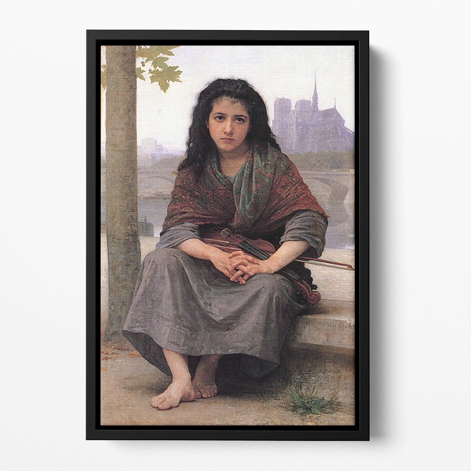 The Bohemian By Bouguereau Floating Framed Canvas