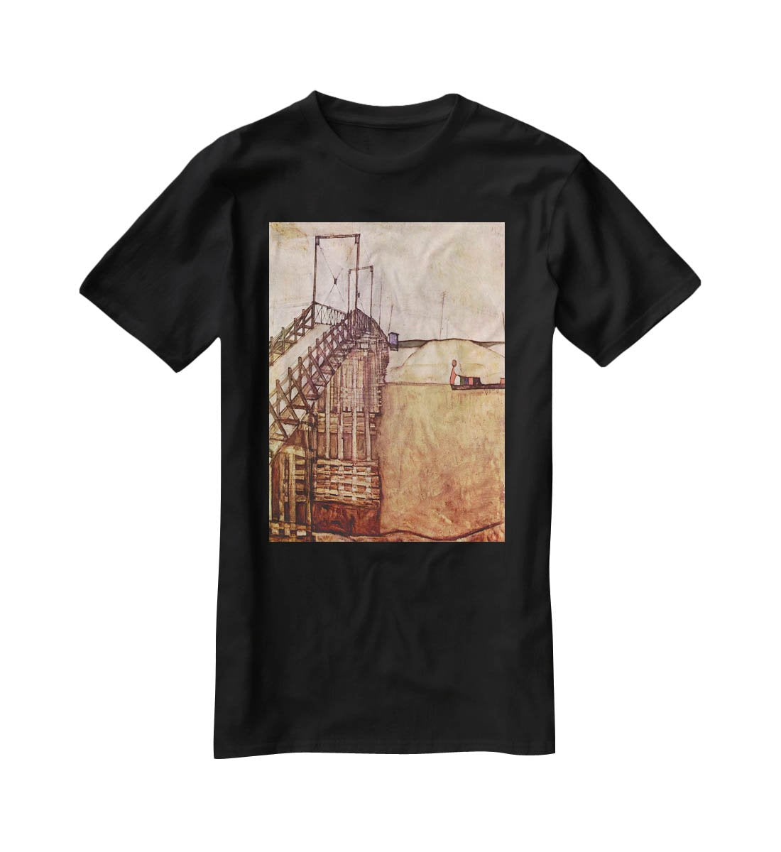 The Bridge by Egon Schiele T-Shirt - Canvas Art Rocks - 1