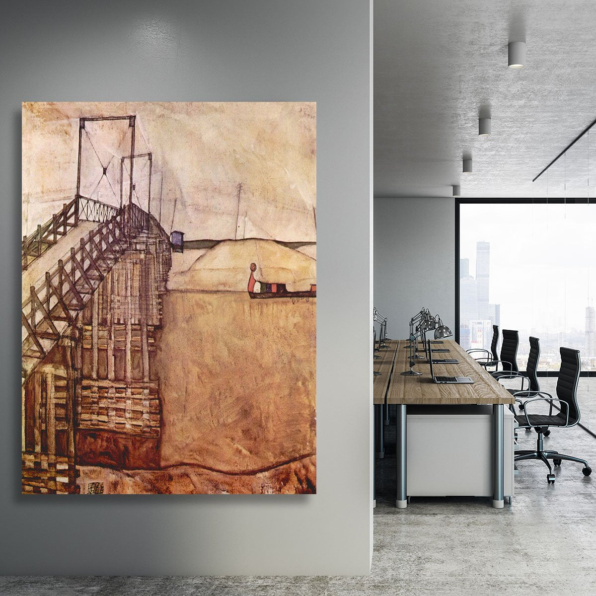 The Bridge by Egon Schiele Canvas Print or Poster