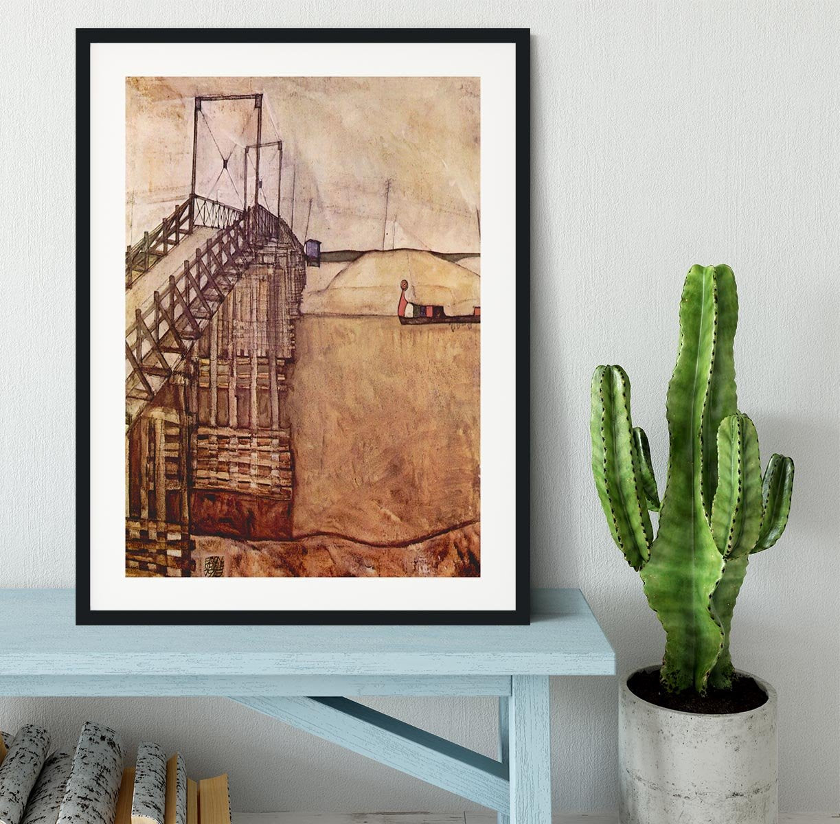 The Bridge by Egon Schiele Framed Print - Canvas Art Rocks - 1