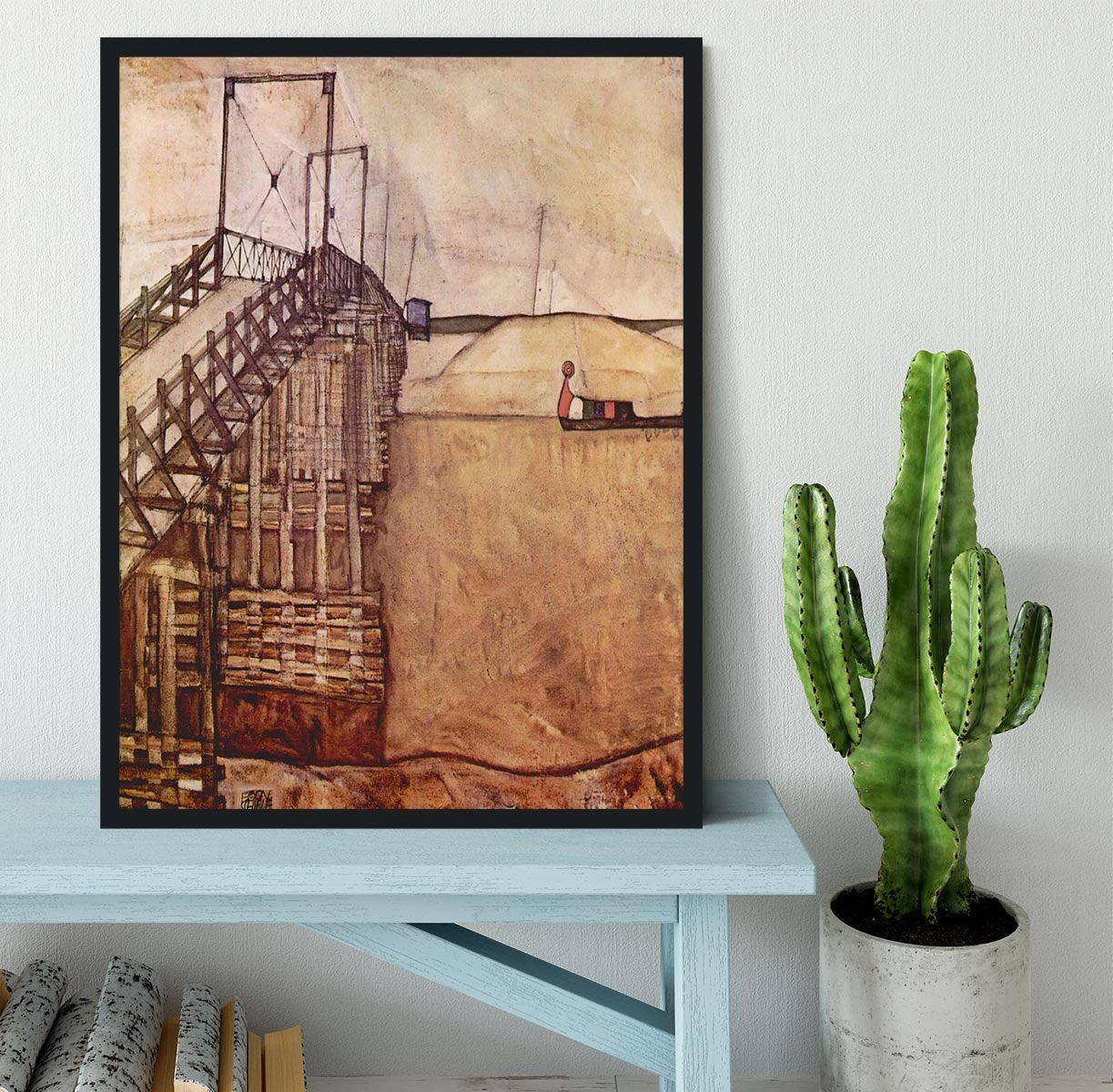 The Bridge by Egon Schiele Framed Print - Canvas Art Rocks - 2