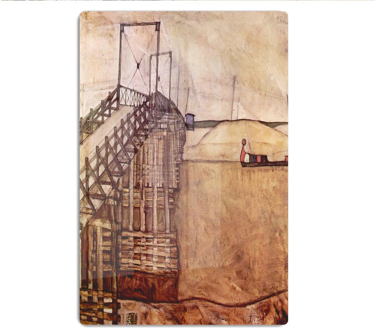 The Bridge by Egon Schiele HD Metal Print - Canvas Art Rocks - 1