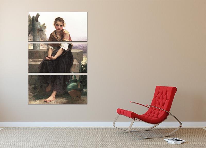 The Broken Pitcher By Bouguereau 3 Split Panel Canvas Print - Canvas Art Rocks - 2