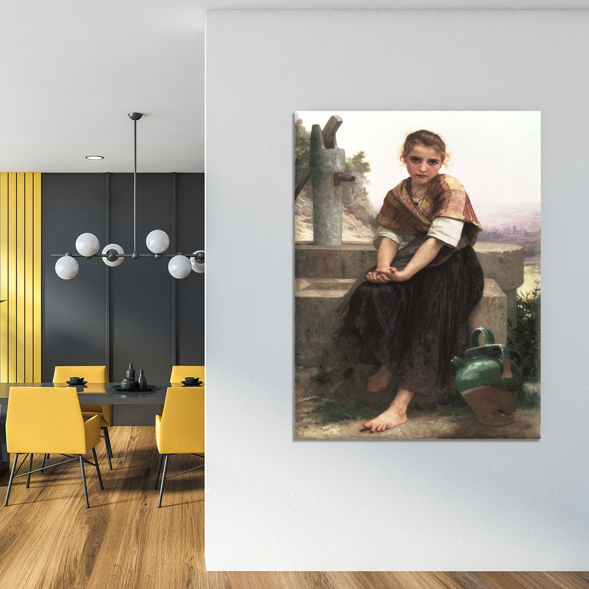 The Broken Pitcher By Bouguereau Canvas Print or Poster - Canvas Art Rocks - 4