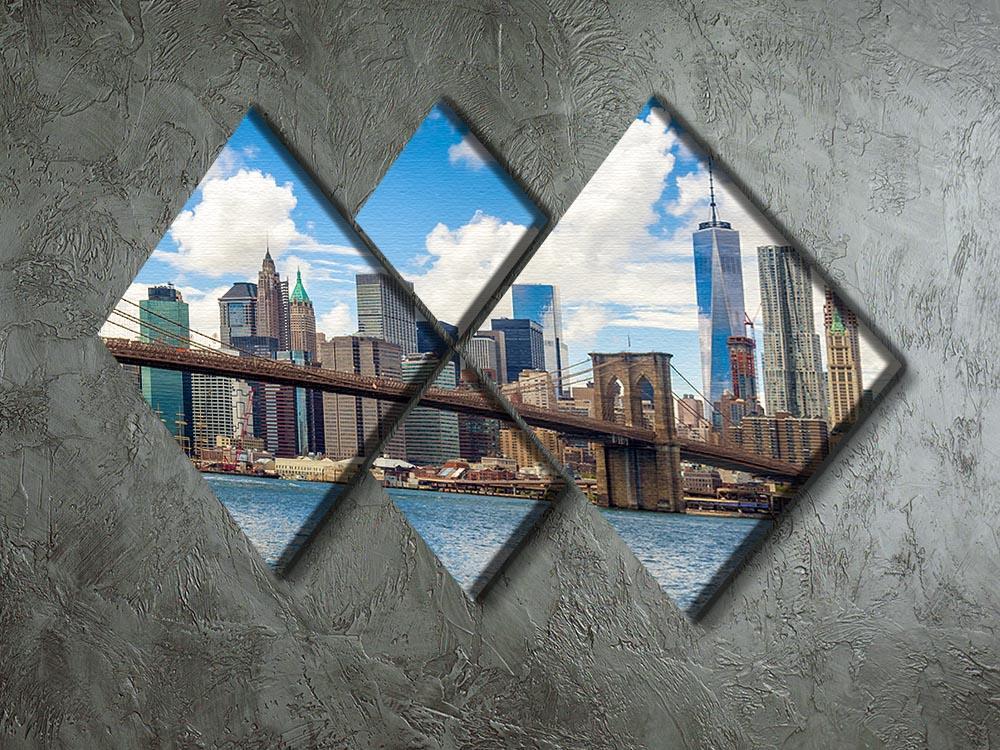 The Brooklyn Bridge 4 Square Multi Panel Canvas  - Canvas Art Rocks - 2