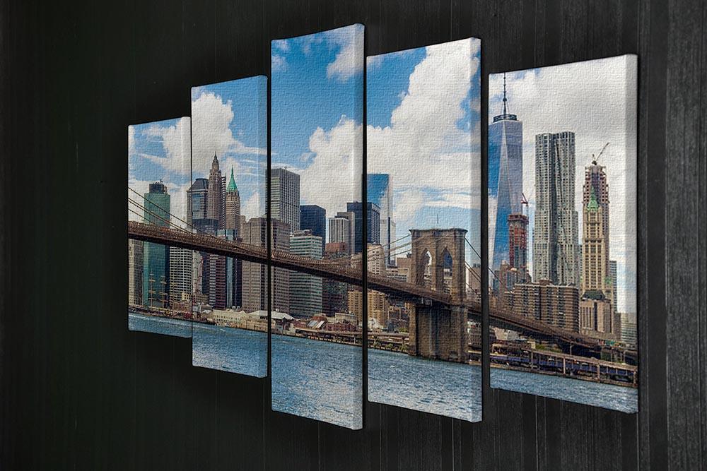 The Brooklyn Bridge 5 Split Panel Canvas  - Canvas Art Rocks - 2