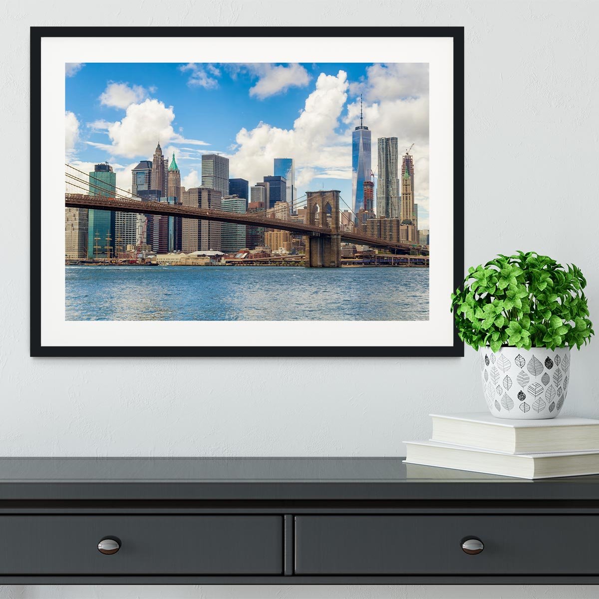 The Brooklyn Bridge Framed Print - Canvas Art Rocks - 1