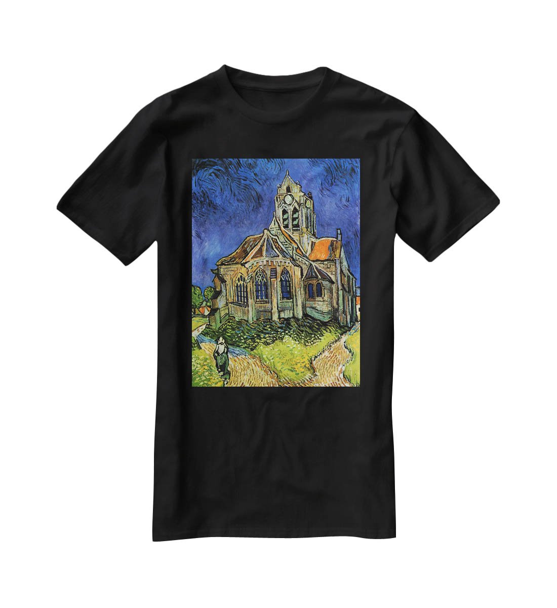 The Church at Auvers by Van Gogh T-Shirt - Canvas Art Rocks - 1