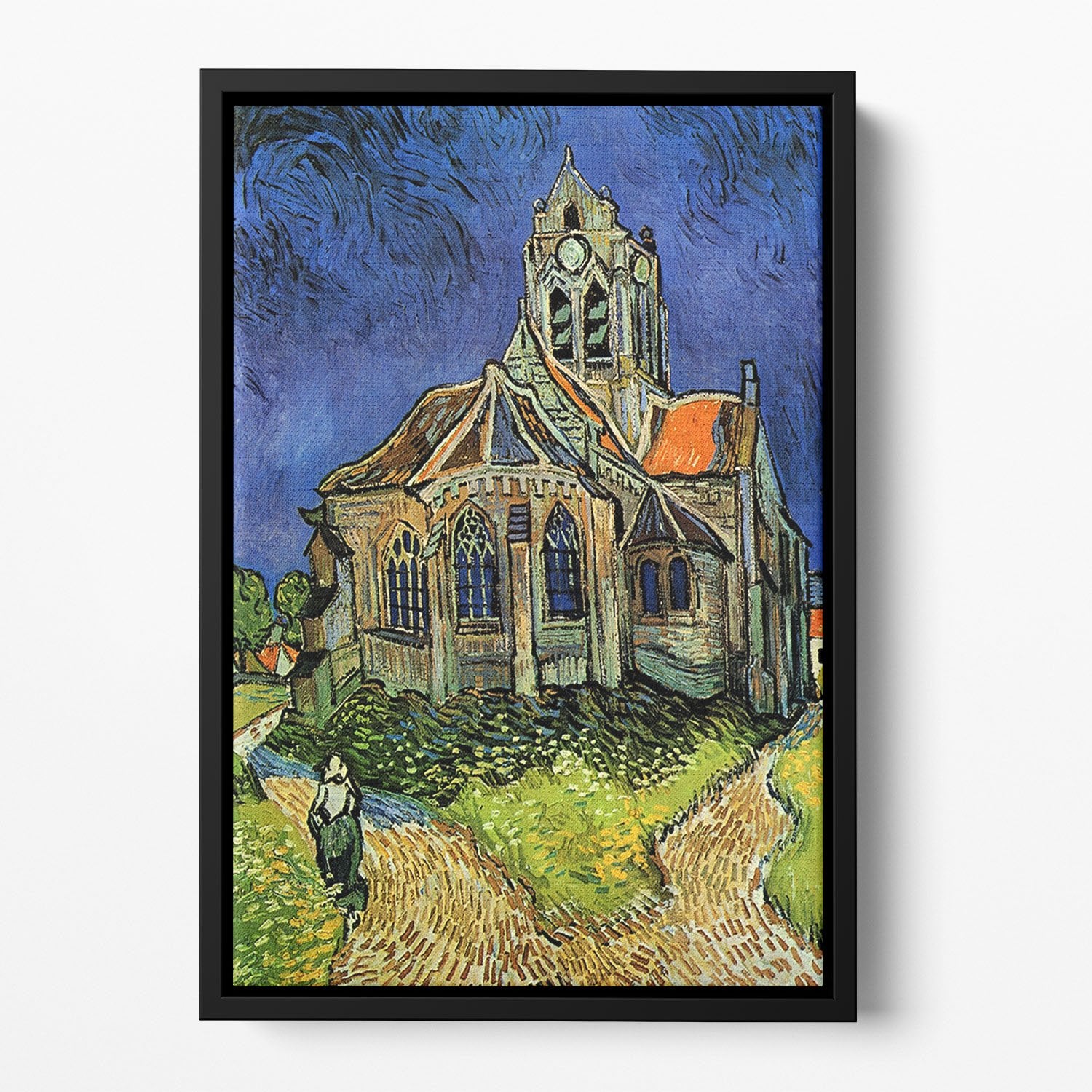 The Church at Auvers by Van Gogh Floating Framed Canvas