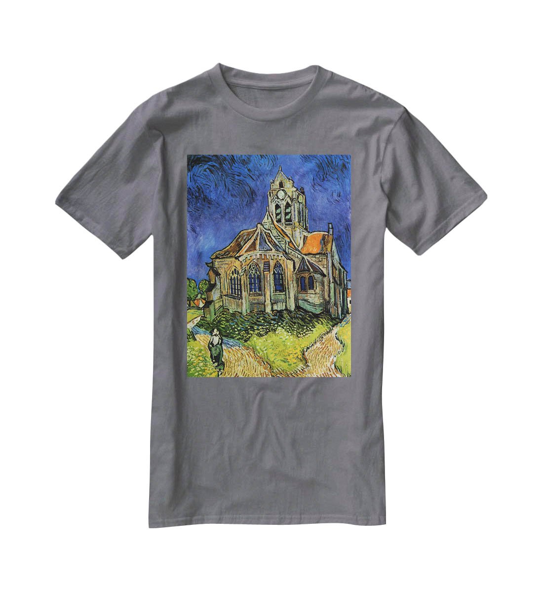 The Church at Auvers by Van Gogh T-Shirt - Canvas Art Rocks - 3