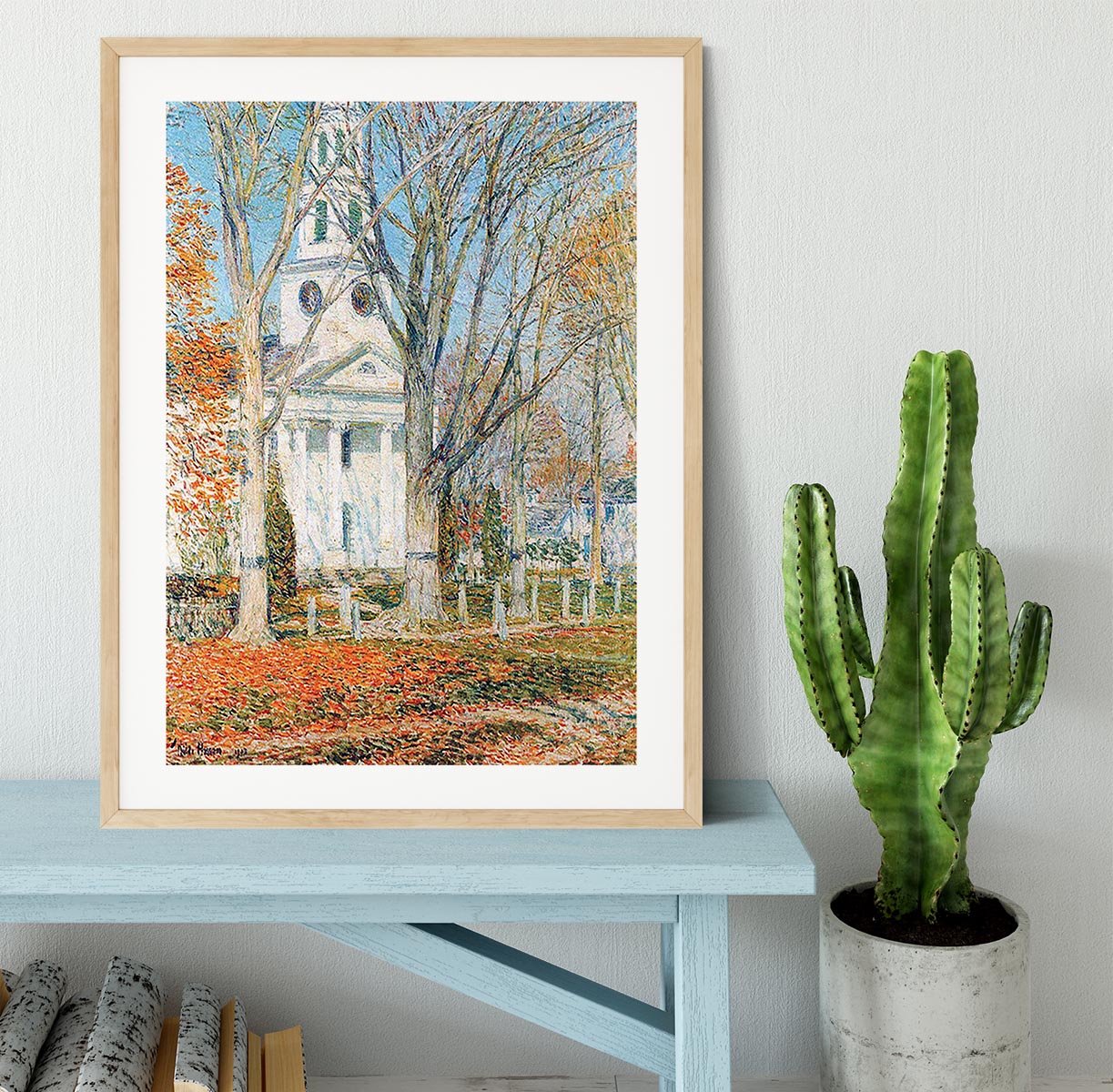 The Church of Old Lyme Connecticut 1 by Hassam Framed Print - Canvas Art Rocks - 3