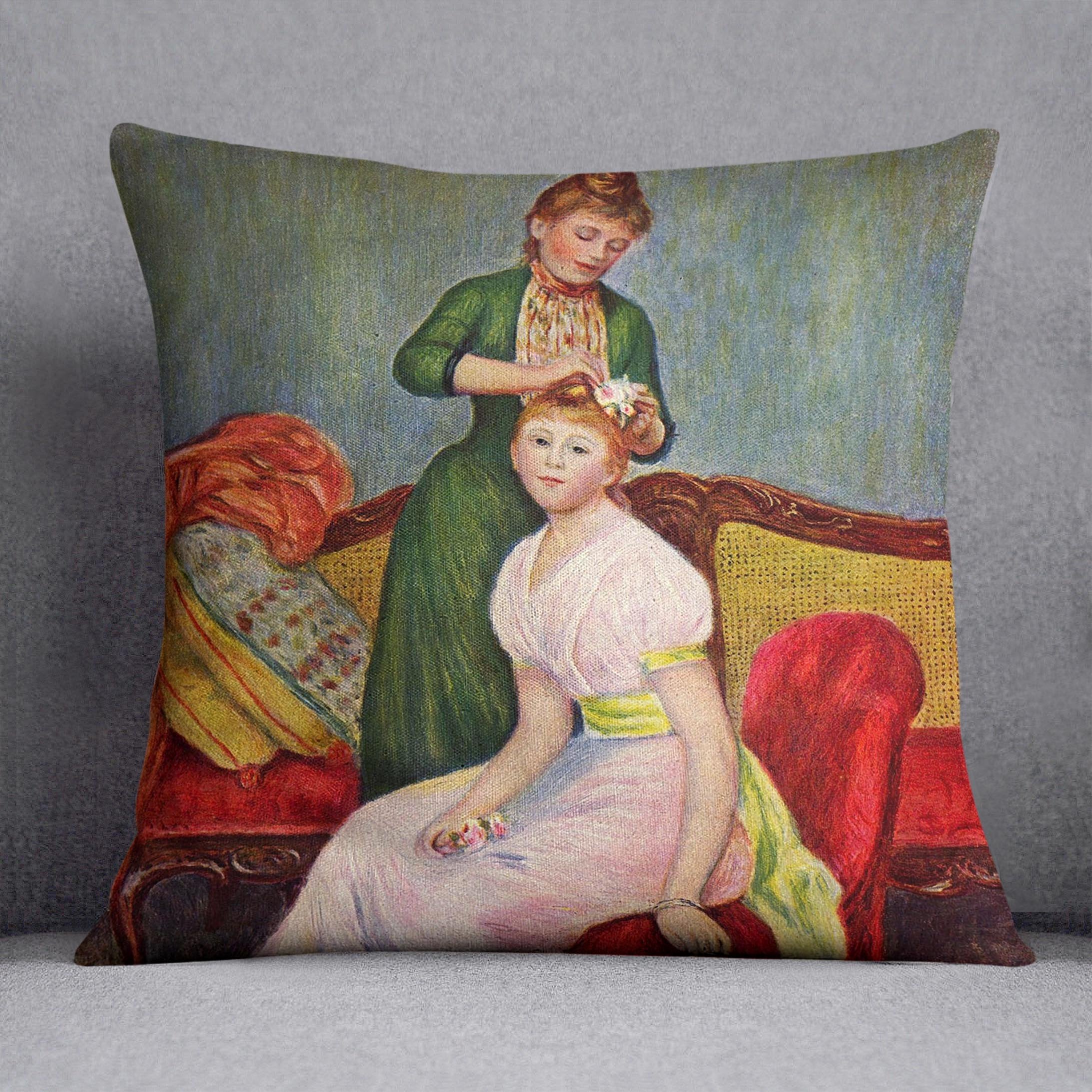 The Coiffoire by Renoir Throw Pillow