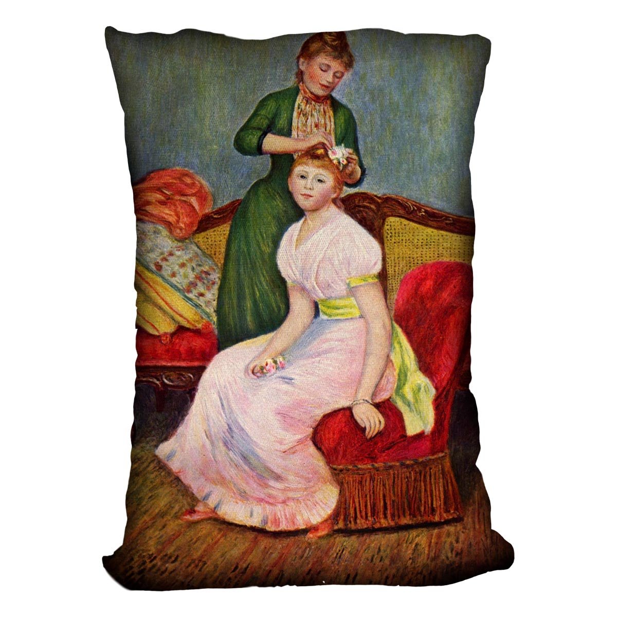 The Coiffoire by Renoir Throw Pillow