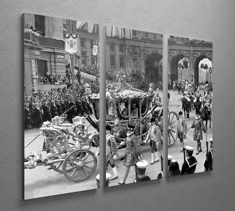 The Coronation of King George VI Kings coach 3 Split Panel Canvas Print - Canvas Art Rocks - 2