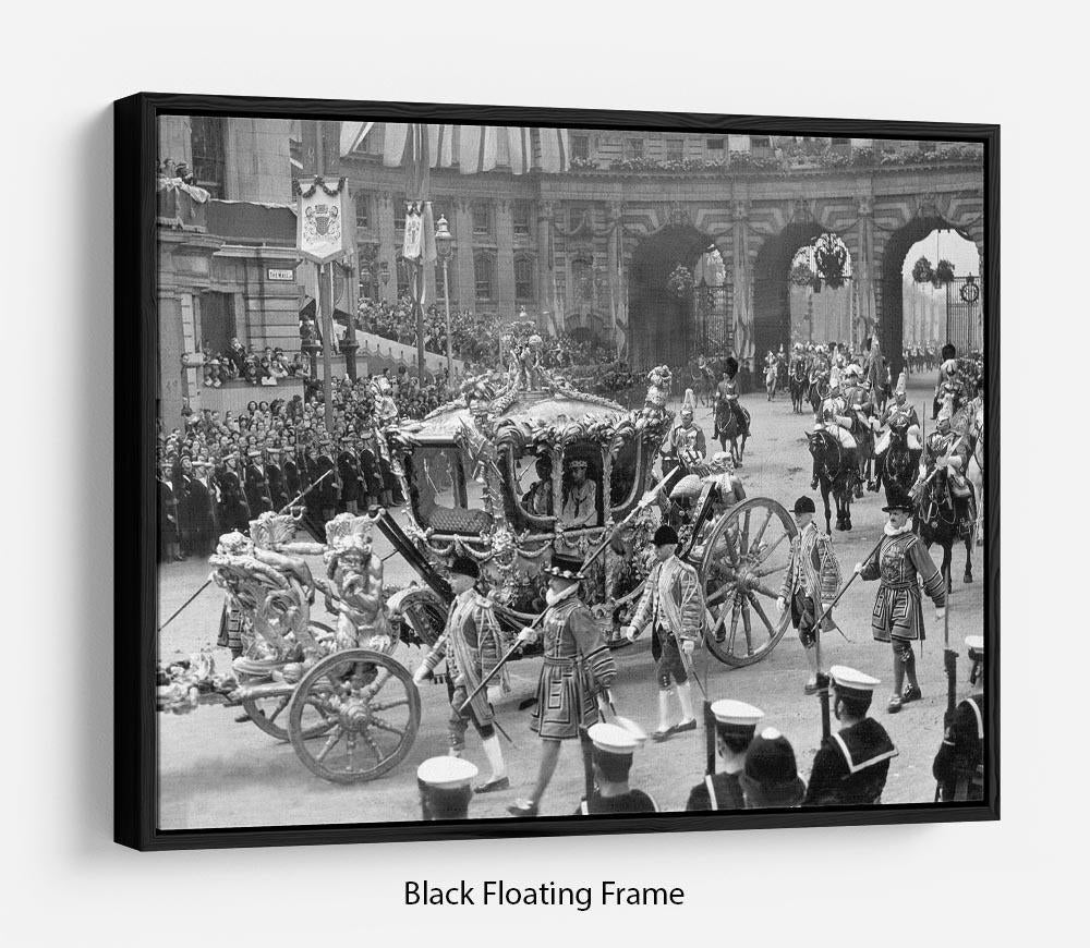 The Coronation of King George VI Kings coach Floating Frame Canvas