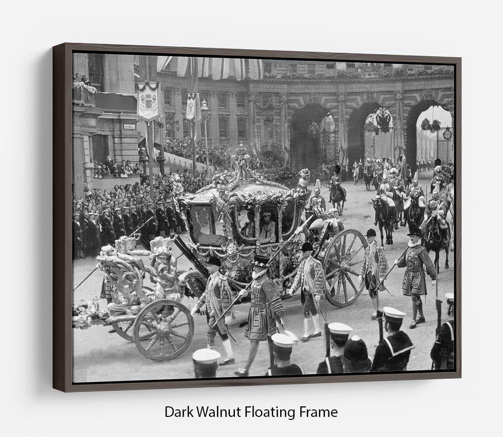 The Coronation of King George VI Kings coach Floating Frame Canvas