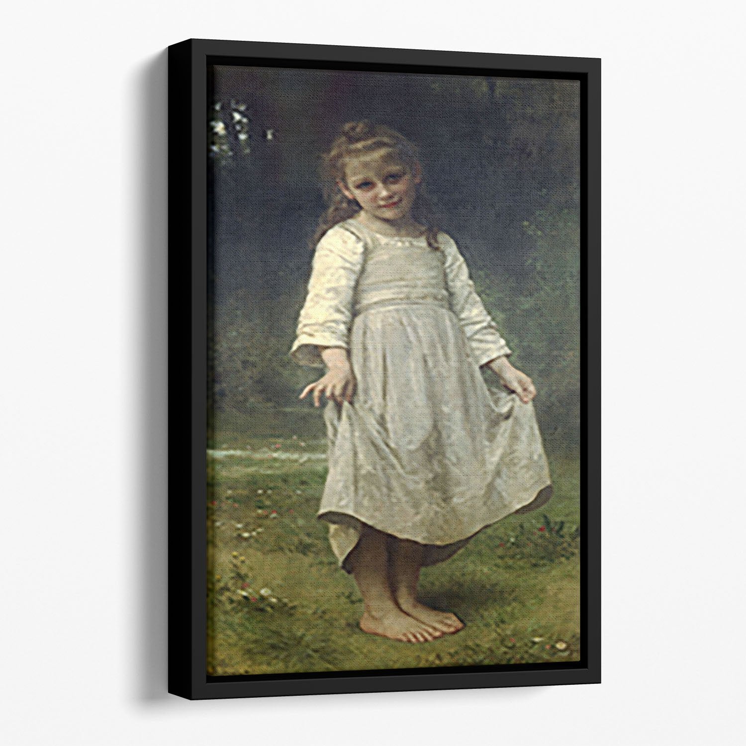 The Curtsey By Bouguereau Floating Framed Canvas