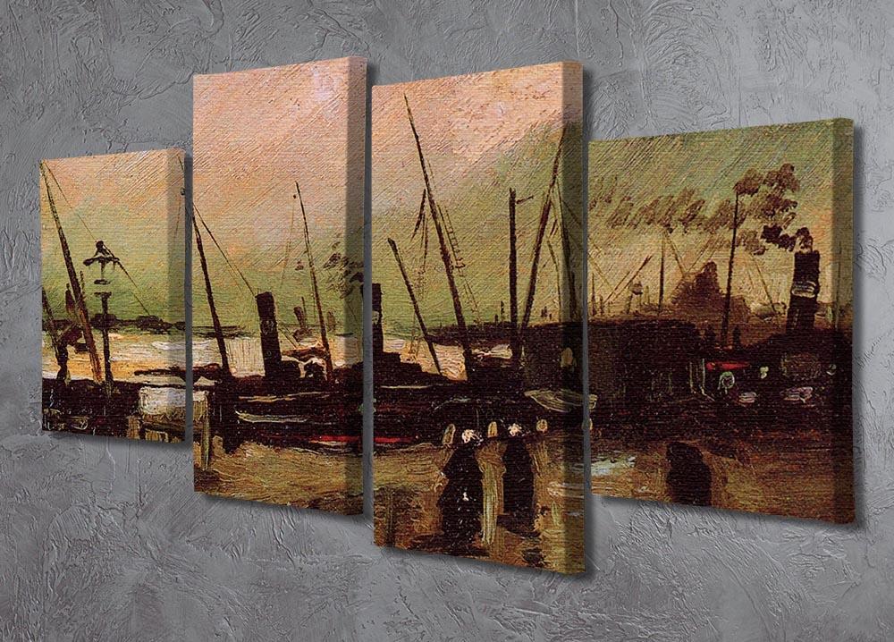 The De Ruijterkade in Amsterdam by Van Gogh 4 Split Panel Canvas - Canvas Art Rocks - 2