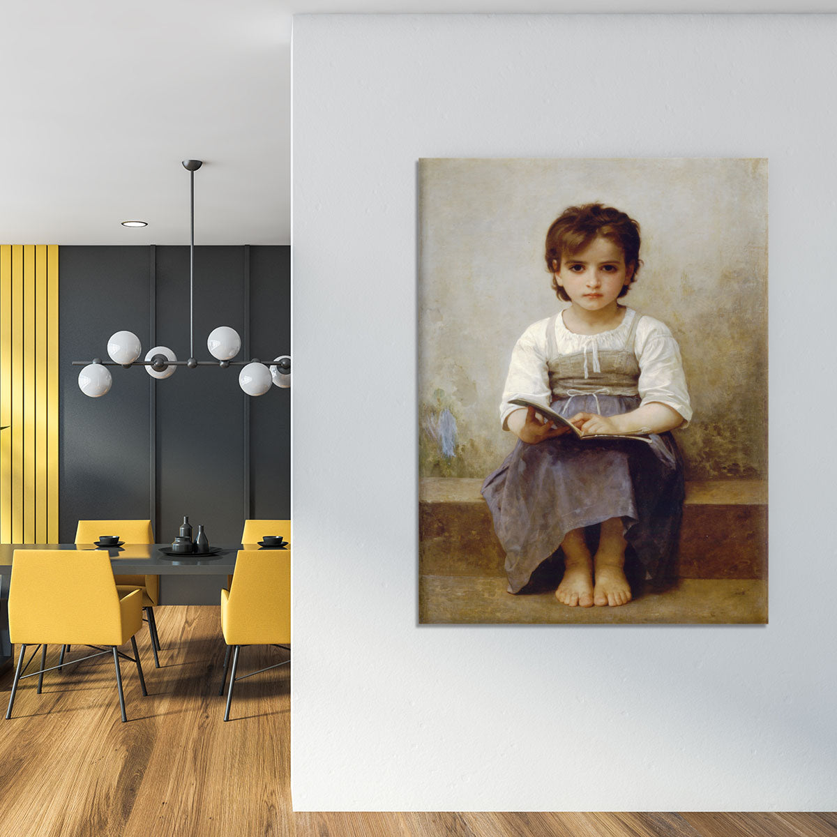 The Difficult Lesson By Bouguereau Canvas Print or Poster - Canvas Art Rocks - 4