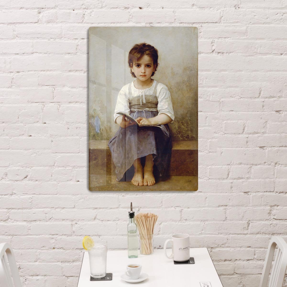 The Difficult Lesson By Bouguereau HD Metal Print