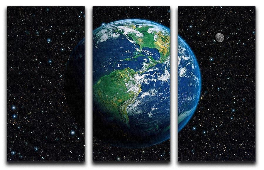 The Earth from space 3 Split Panel Canvas Print - Canvas Art Rocks - 1