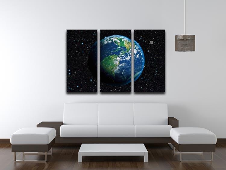 The Earth from space 3 Split Panel Canvas Print - Canvas Art Rocks - 3