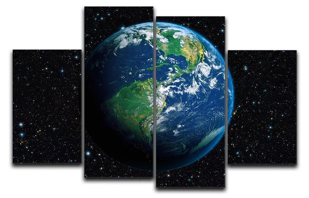 The Earth from space 4 Split Panel Canvas  - Canvas Art Rocks - 1