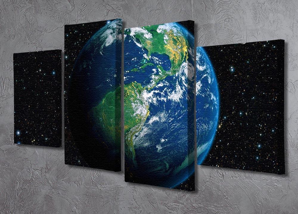 The Earth from space 4 Split Panel Canvas - Canvas Art Rocks - 2