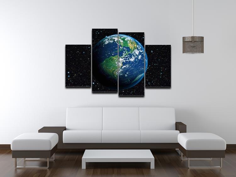 The Earth from space 4 Split Panel Canvas - Canvas Art Rocks - 3