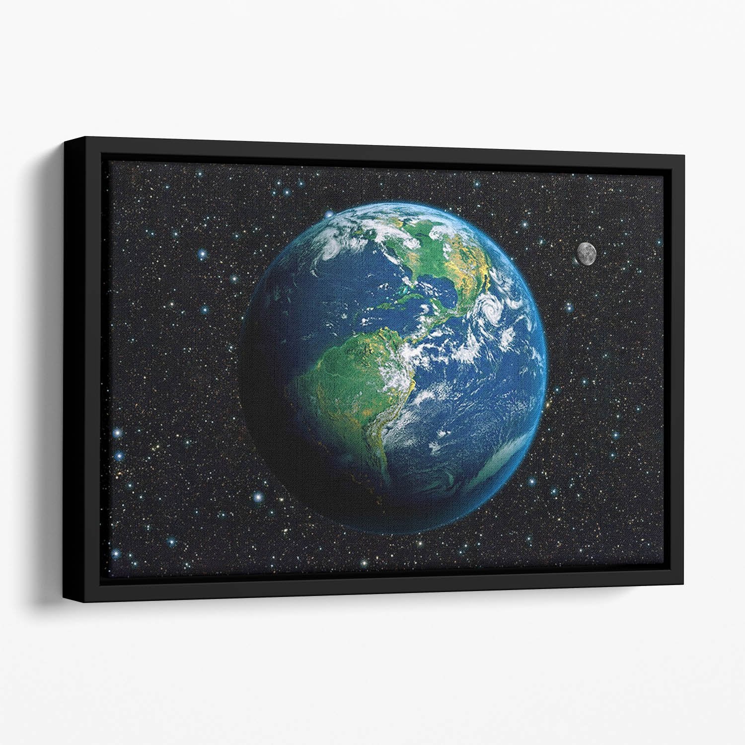 The Earth from space Floating Framed Canvas