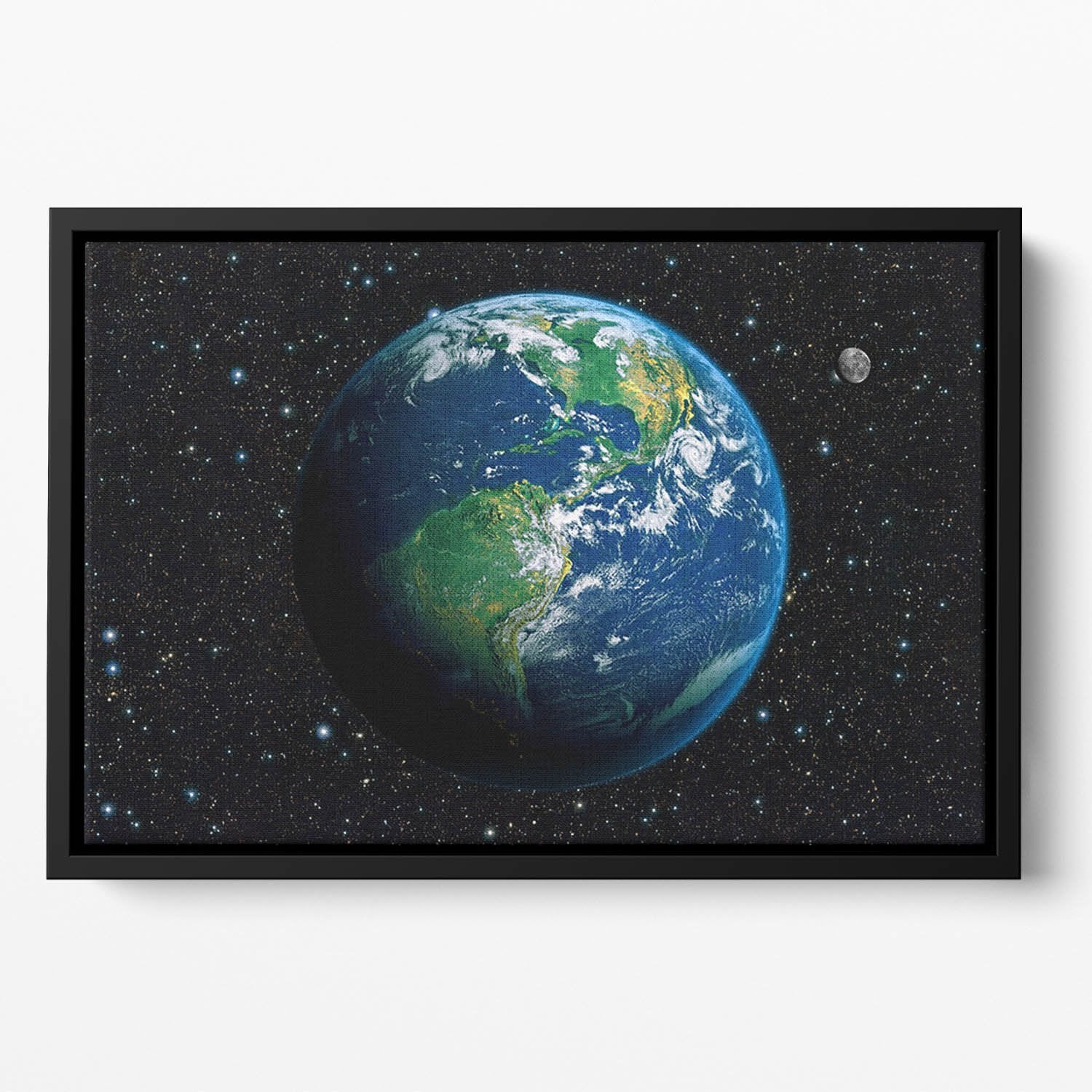 The Earth from space Floating Framed Canvas