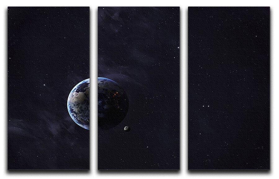 The Earth from space showing all they beauty 3 Split Panel Canvas Print - Canvas Art Rocks - 1