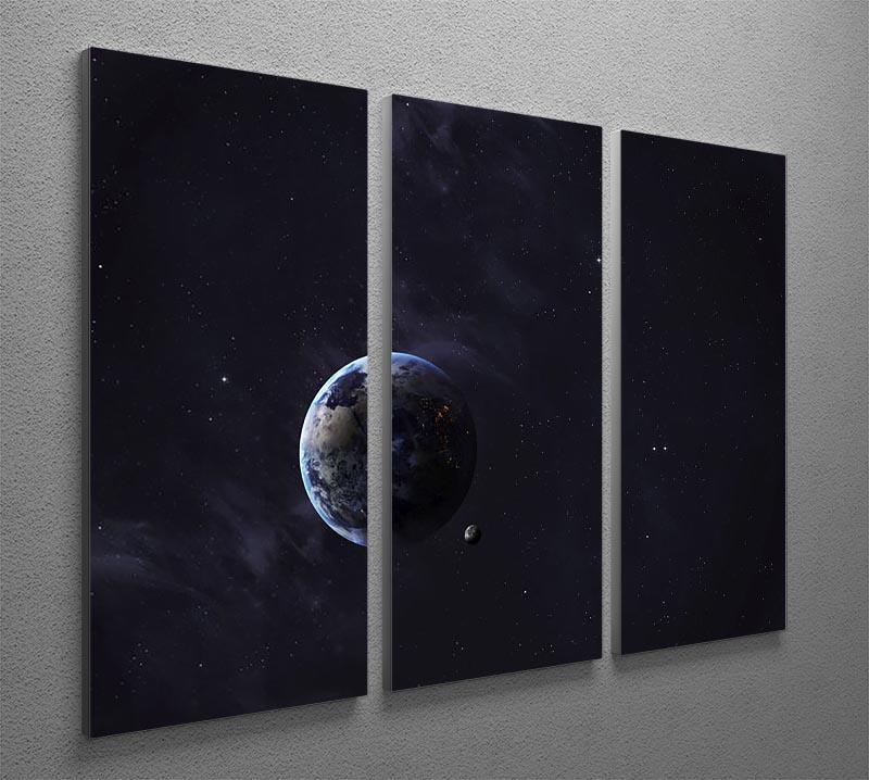 The Earth from space showing all they beauty 3 Split Panel Canvas Print - Canvas Art Rocks - 2