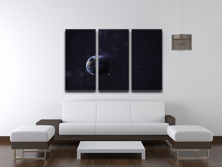 The Earth from space showing all they beauty 3 Split Panel Canvas Print - Canvas Art Rocks - 3