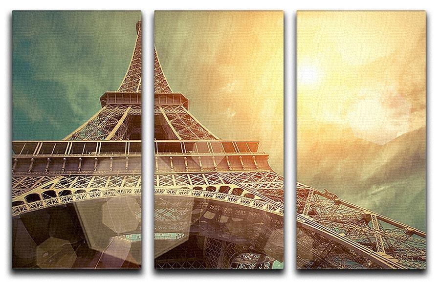The Eiffel tower under sun light 3 Split Panel Canvas Print - Canvas Art Rocks - 1