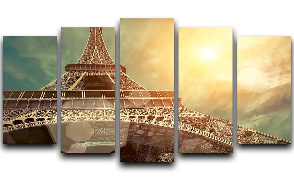 The Eiffel tower under sun light 5 Split Panel Canvas  - Canvas Art Rocks - 1