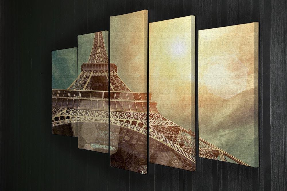 The Eiffel tower under sun light 5 Split Panel Canvas  - Canvas Art Rocks - 2