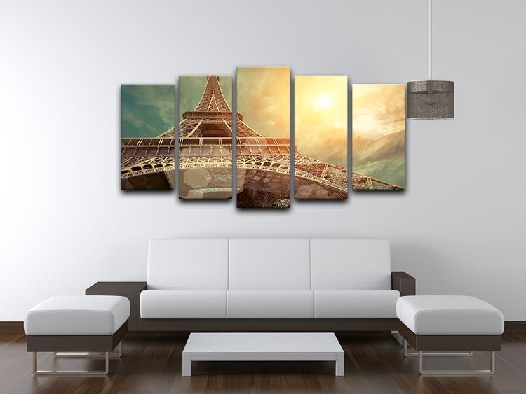 The Eiffel tower under sun light 5 Split Panel Canvas  - Canvas Art Rocks - 3