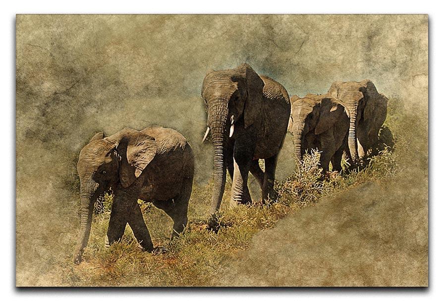 The Elephants March Canvas Print or Poster  - Canvas Art Rocks - 1