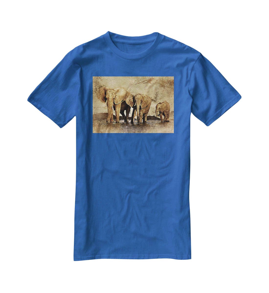 The Elephants March Version 2 T-Shirt - Canvas Art Rocks - 2
