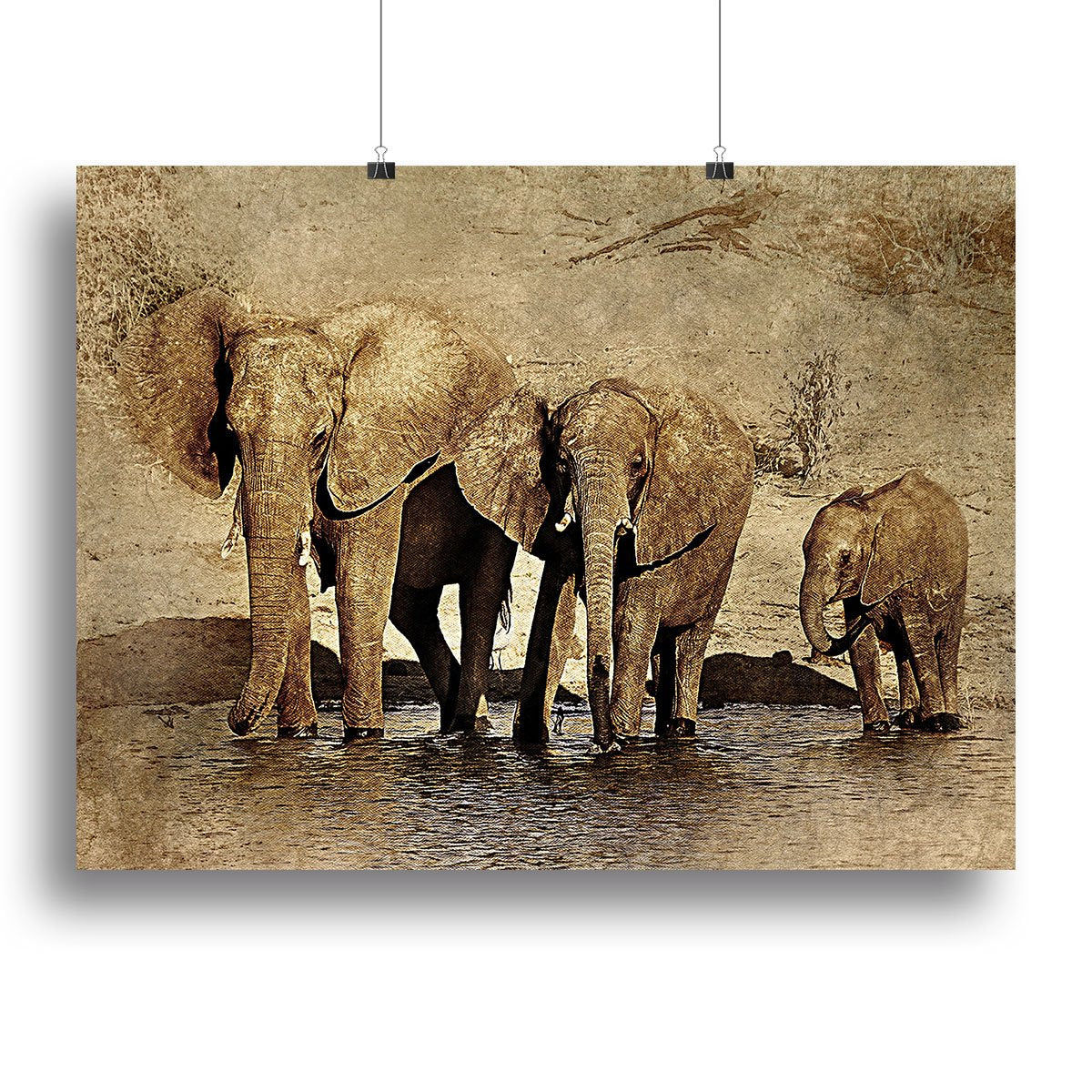 The Elephants March Version 2 Canvas Print or Poster