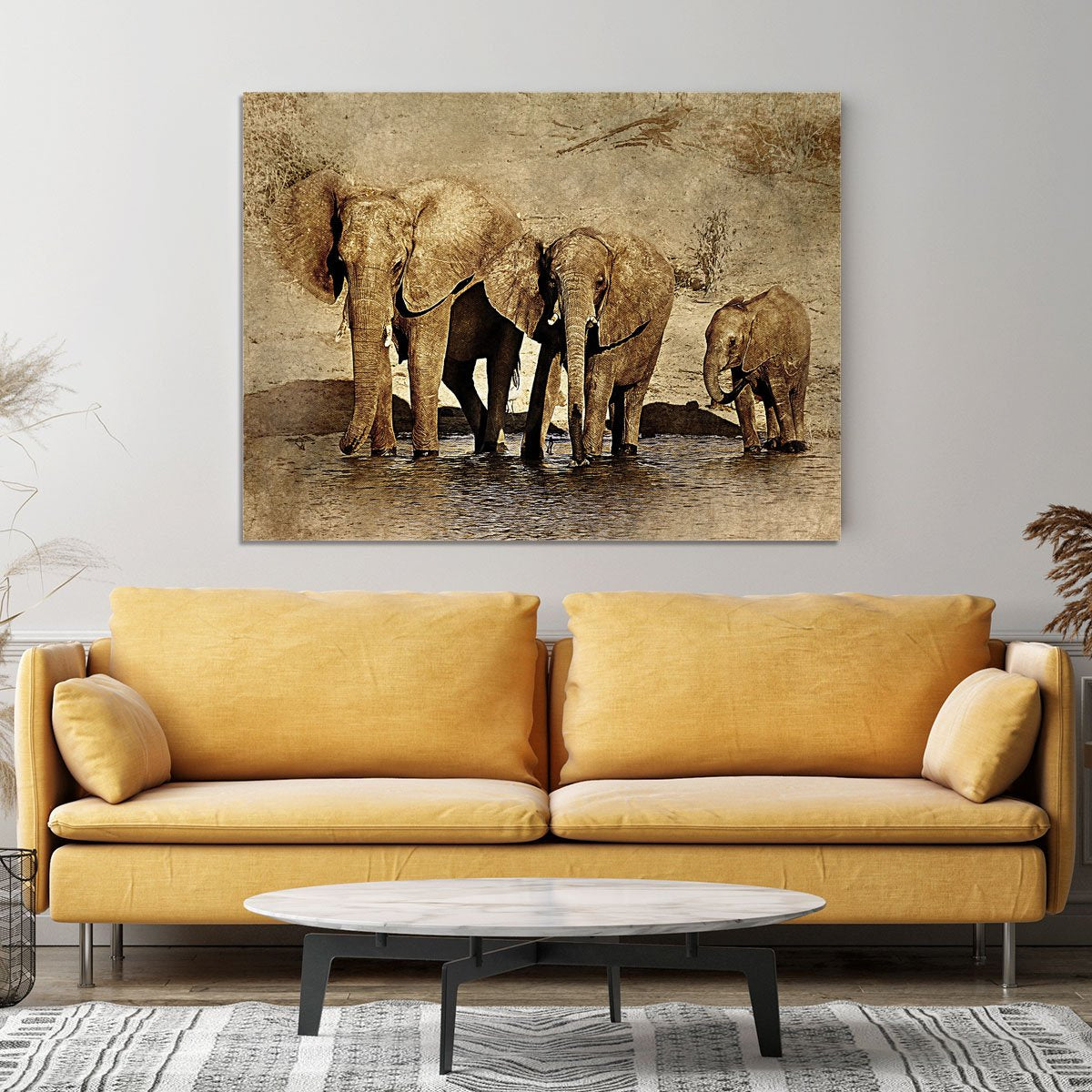 The Elephants March Version 2 Canvas Print or Poster