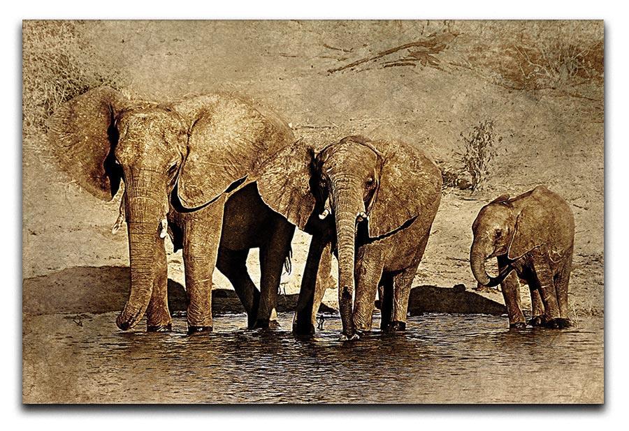 The Elephants March Version 2 Canvas Print or Poster  - Canvas Art Rocks - 1