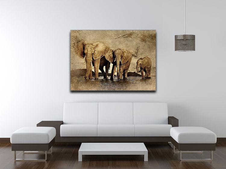 The Elephants March Version 2 Canvas Print or Poster - Canvas Art Rocks - 4